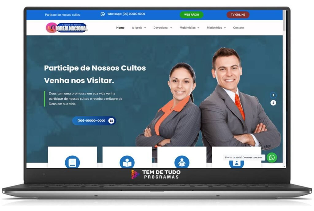 Site Para Igrejas Gerenciavel E Responsivo Pagina Principal