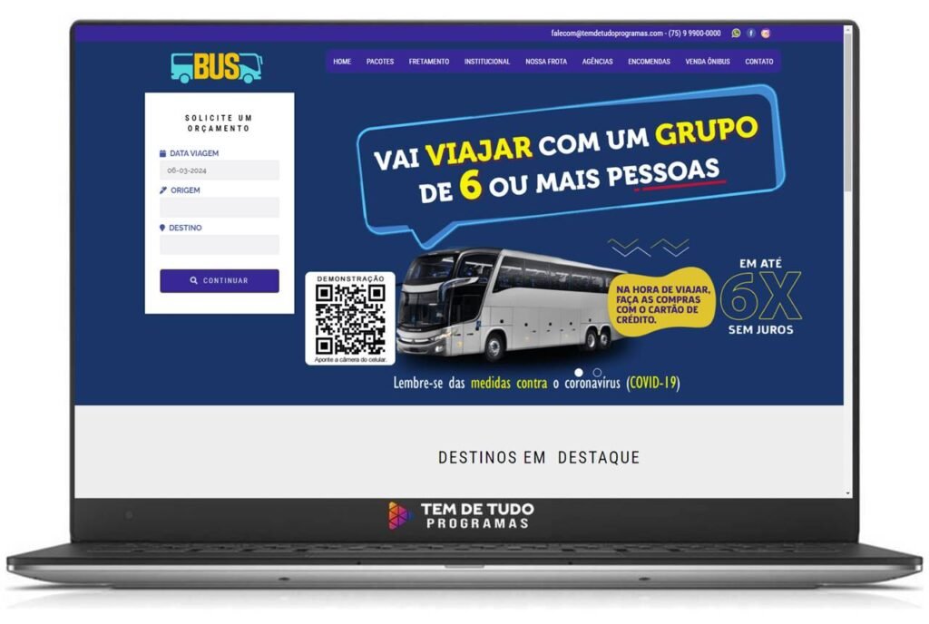 Site para Transportes e Agencias de Viagens 100 responsivo em PHP MySQL 1 Pagina Principal