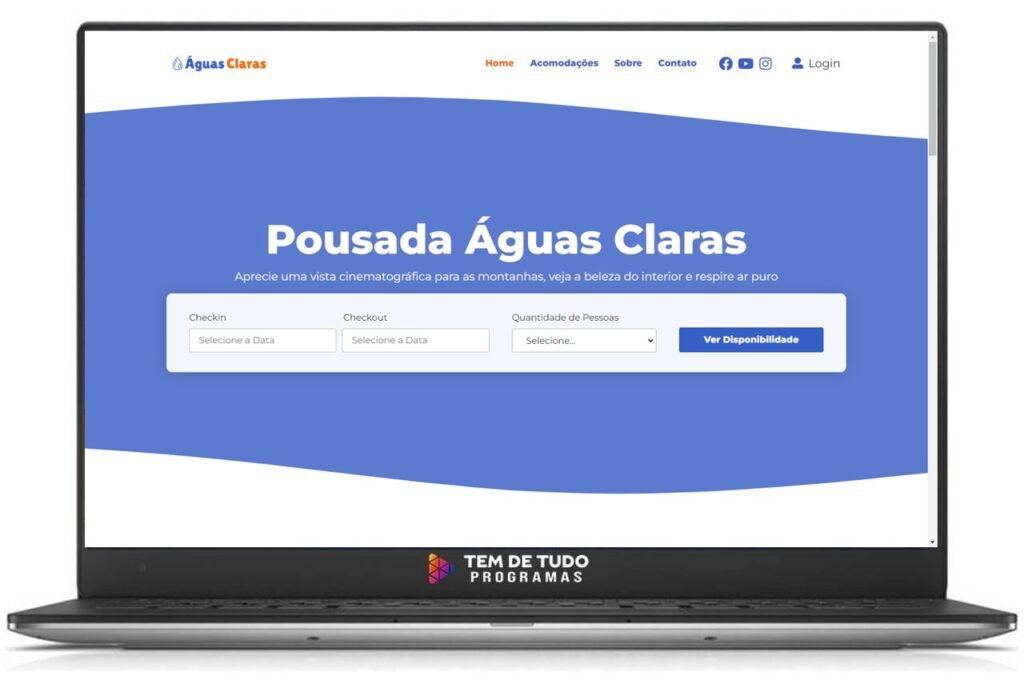 Site Para Hotel Pousadas Com Sistema De Reservas Responsivo Pagina Principal