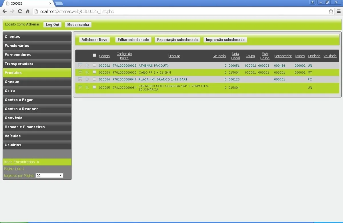 athenas 5.2 sistema comercial com fontes nfc e Pagina Principal