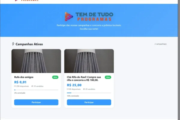 Site de Rifas Online Completo em PHP